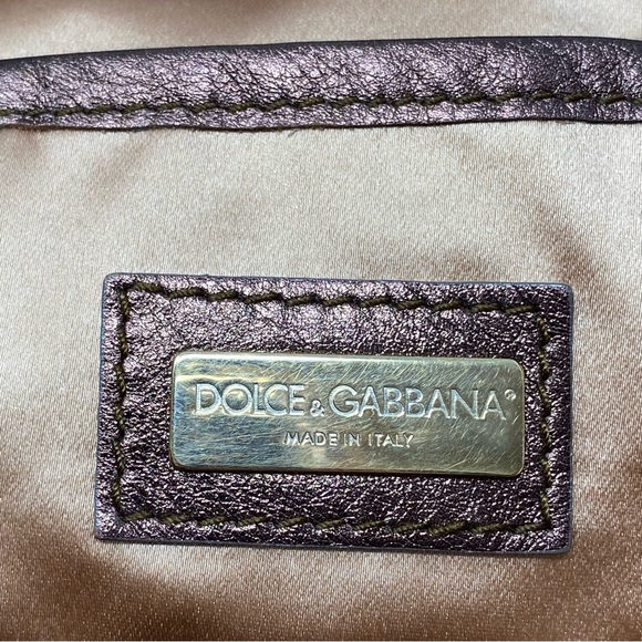 Dolce & Gabbana Handbag MISS POCKET Bronze Metallic Snakeskin Large Purse - Picture 10 of 15